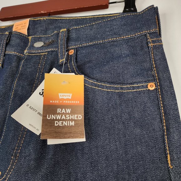 Levi's 501 30X36 Raw Unwashed Shrink To Fit Straight Leg Denim Jeans Men's NWT - Picture 4 of 11
